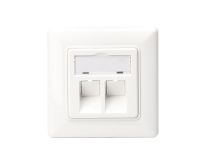 IDC 1000M2 CAT6A /V Data wandcontactdoos RJ45 tweevoudig